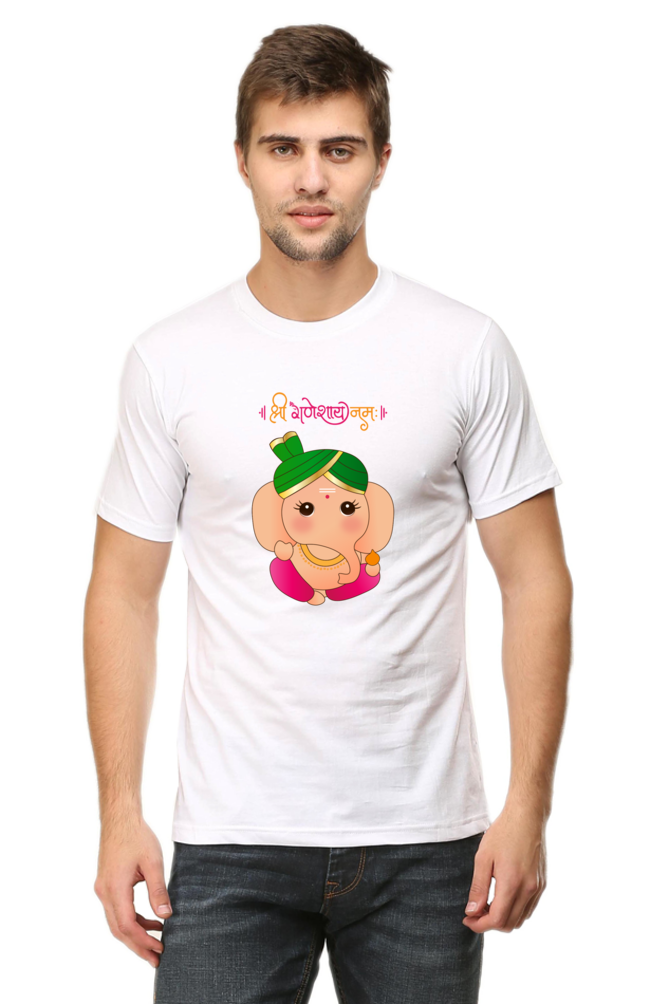 Baby Face Cartoon Print Half Sleeve T-Shirt for Men