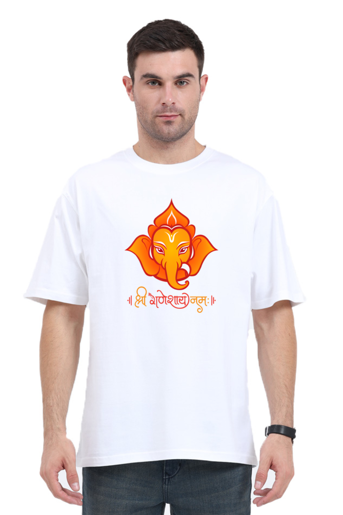 Shree Ganesha Half Sleeve Oversized T-shirt for Men