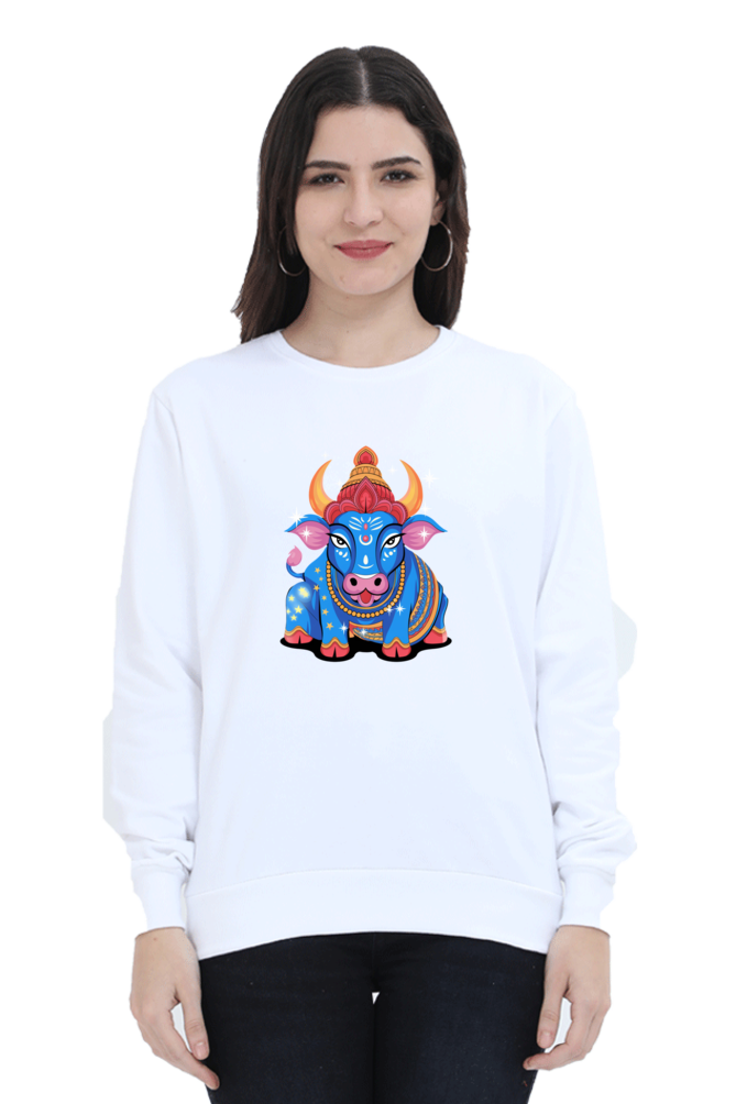 Spiritual Animal Nandi Printed Sweatshirt for Women
