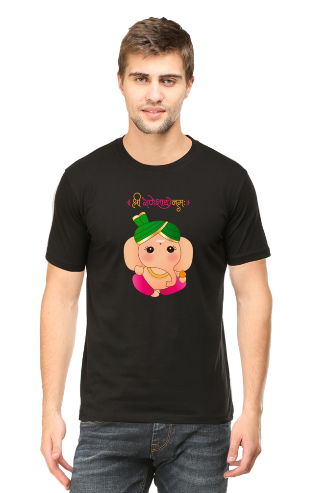 Baby Face Cartoon Print Half Sleeve T-Shirt for Men