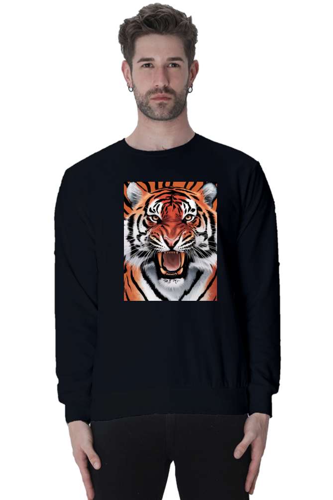 Spiritual Animal Tiger Print Sweatshirt for Men