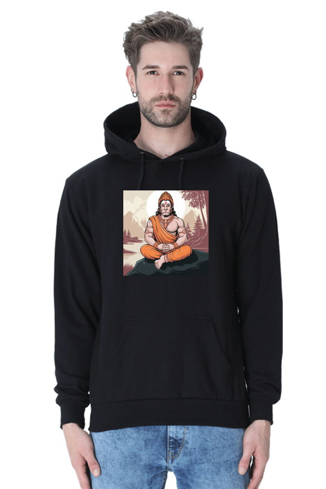 Hanuman Dada in Meditation 3D Print Hooded Sweatshirt for Men