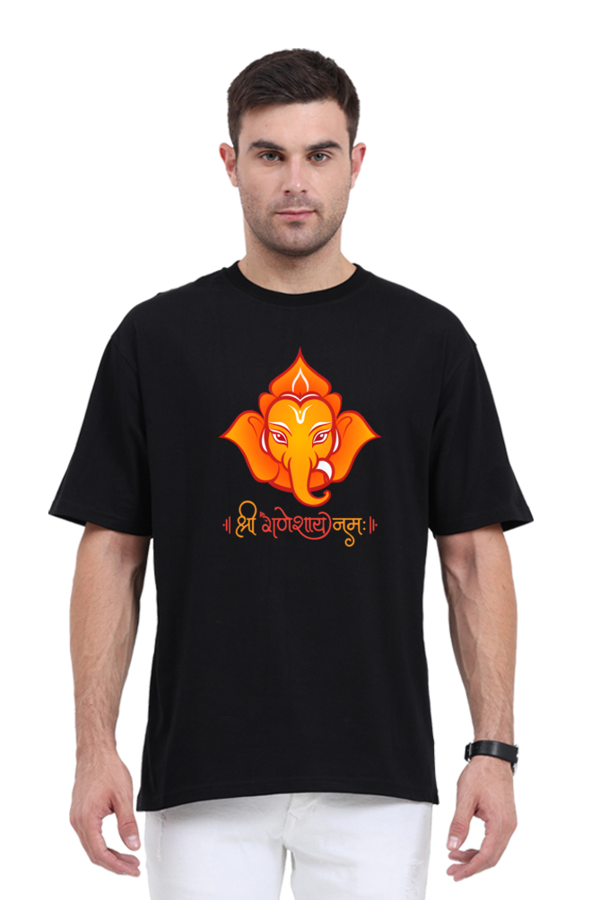 Shree Ganesha Half Sleeve Oversized T-shirt for Men