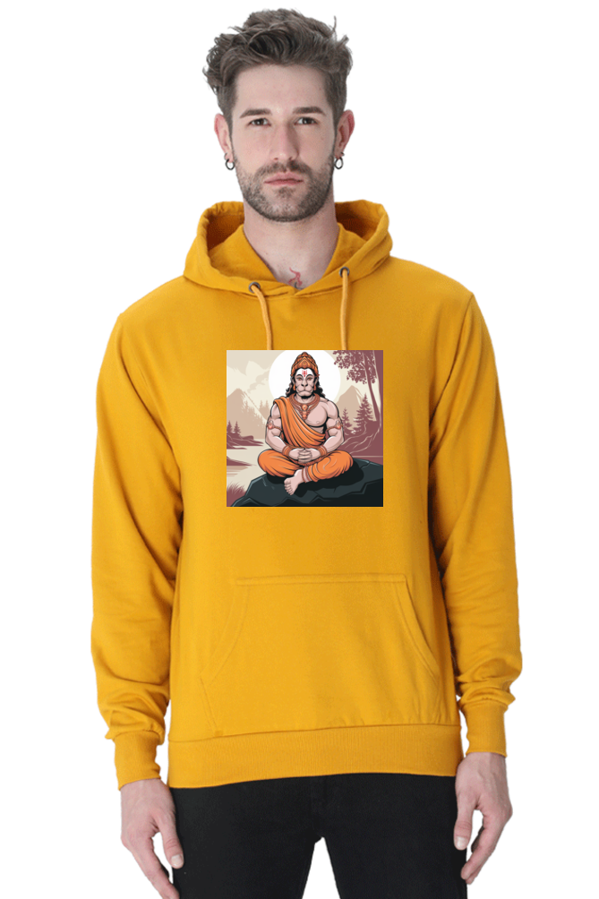 Hanuman Dada in Meditation 3D Print Hooded Sweatshirt for Men