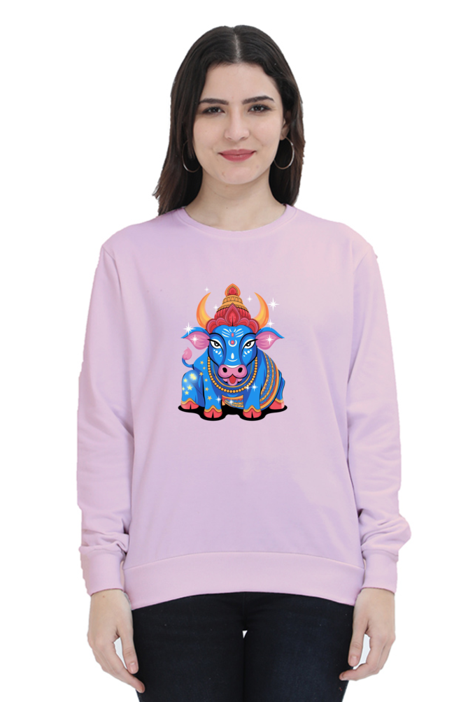 Spiritual Animal Nandi Printed Sweatshirt for Women