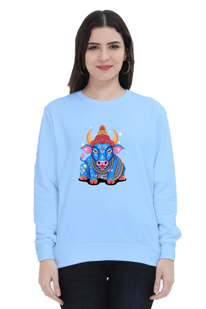 Spiritual Animal Nandi Printed Sweatshirt for Women