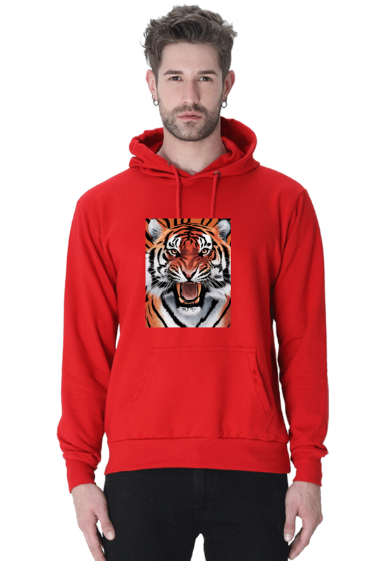 Spiritual Animal Tiger Print Hooded Sweatshirt for Men