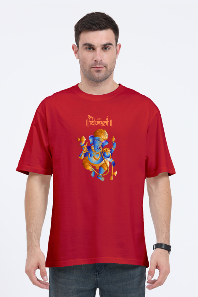 Vighnaharta Bappa Half Sleeve Oversized T-shirt for Men