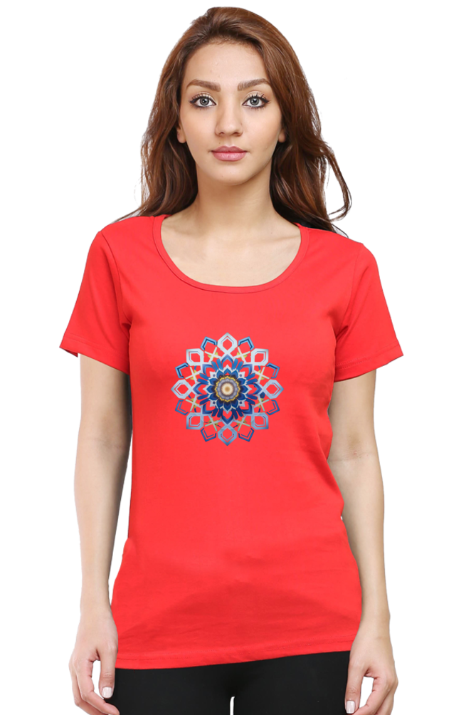 Mandala Print Half Sleeve Women T-shirt