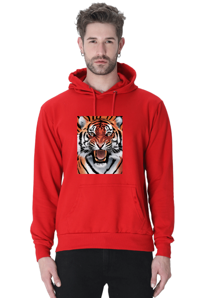 Spiritual Animal Tiger Print Hooded Sweatshirt for Men