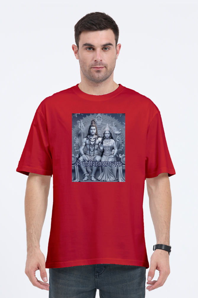 Gauri Shankar 3D Print Half Sleeve Oversized T-Shirt