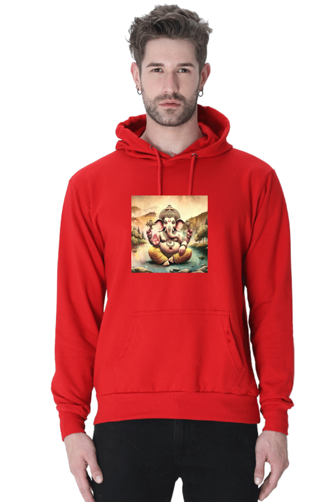 Shree Ganesha Printed Hooded SweatShirt for Men