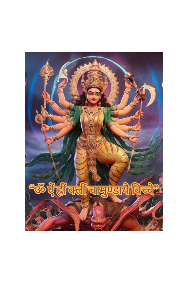 Durga Maa in Kaali Swaroop Printed Half Sleeve T-Shirt for Men