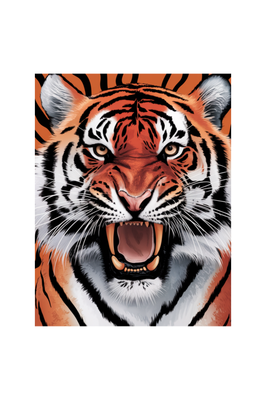 Spiritual Animal Tiger Printed Half Sleeve T-shirt for Men