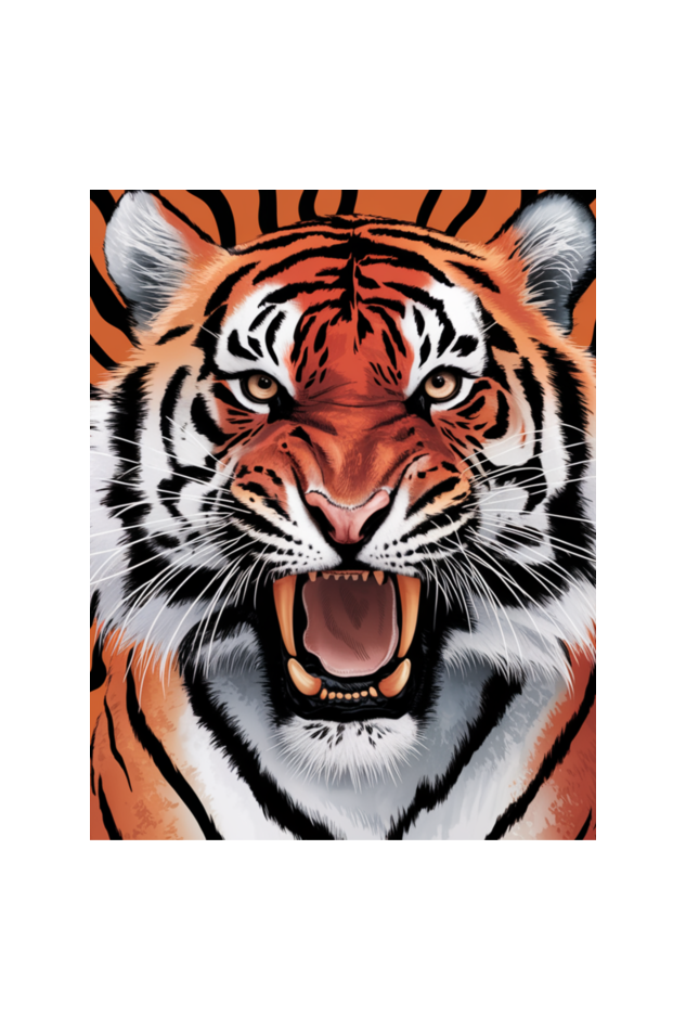 Spiritual Animal Tiger Print Heavyweight Zipper Hoodie for Men