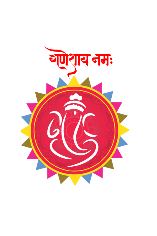 Ganeshaya Namah Print Half Sleeve T-shirt for Women