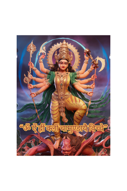 Chamunda Maa 3D Print Half Sleeve T-shirt for Women