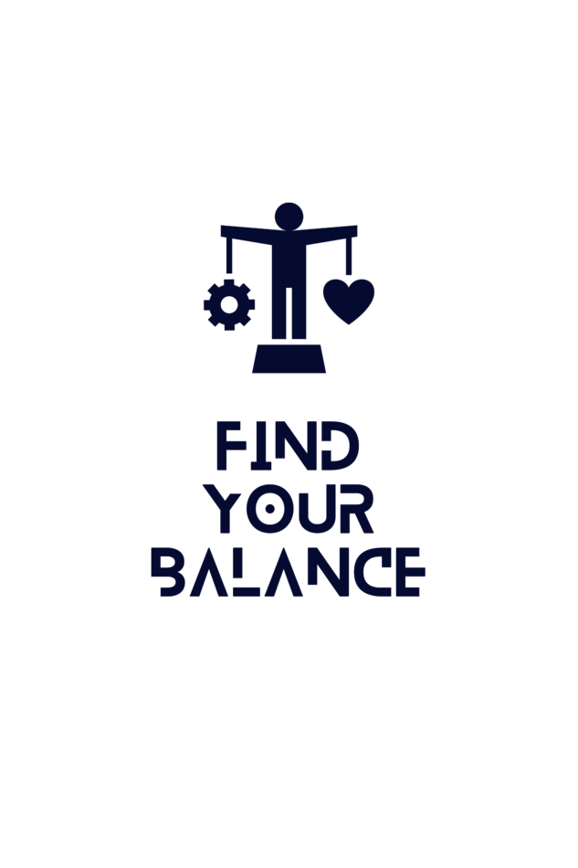 "Find Your Balance" Positivity Quote Print Oversized T-shirt for Men