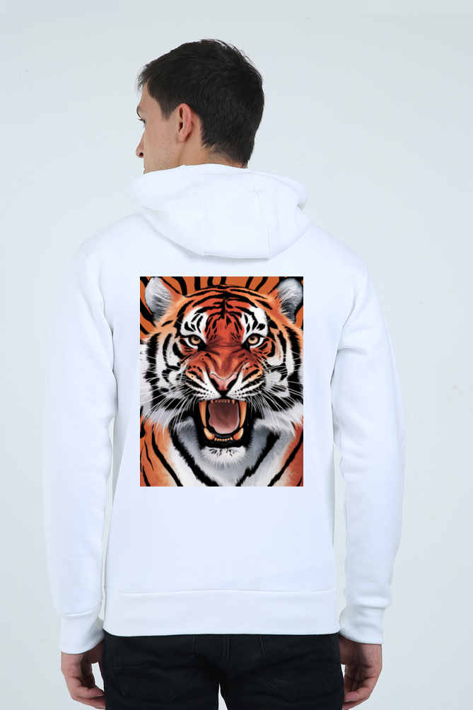 Spiritual Animal Tiger Print Heavyweight Zipper Hoodie for Men