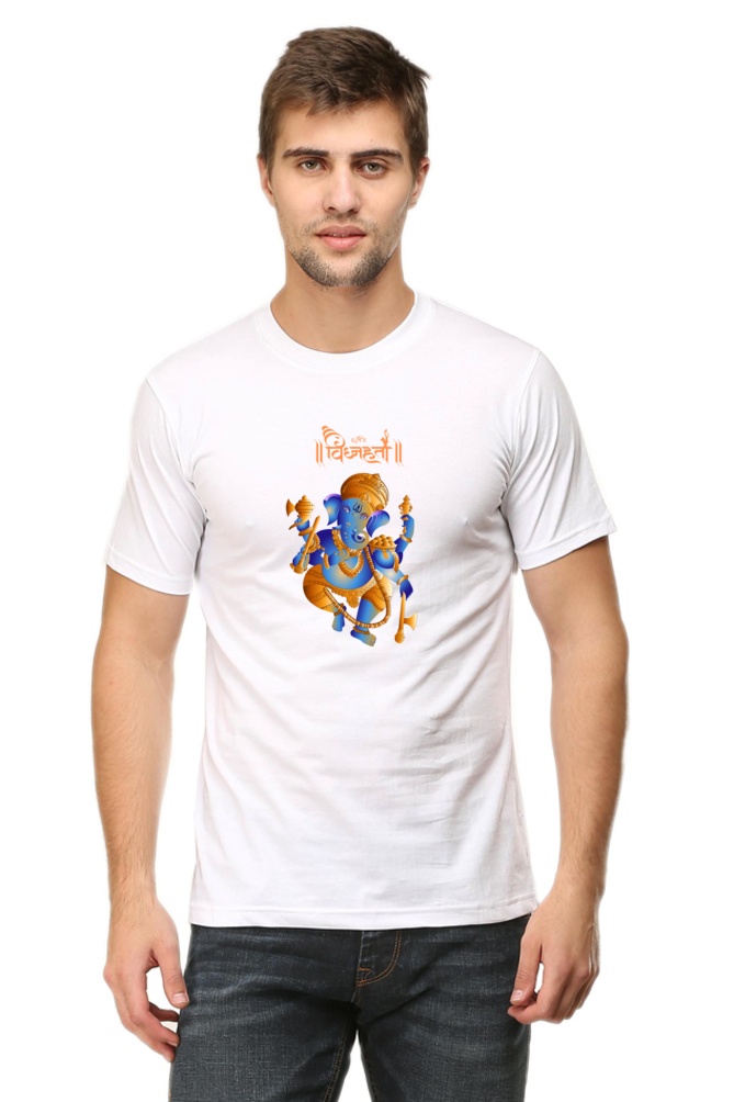 Vighnahartha Ganesha Printed Half Sleeve T-shirt for Men