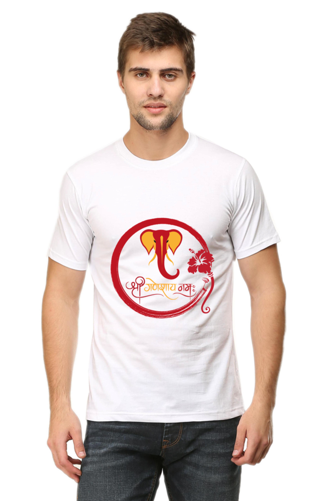 श्री गणेशाय नमः Printed Half Sleeve Classic T-Shirt for Men