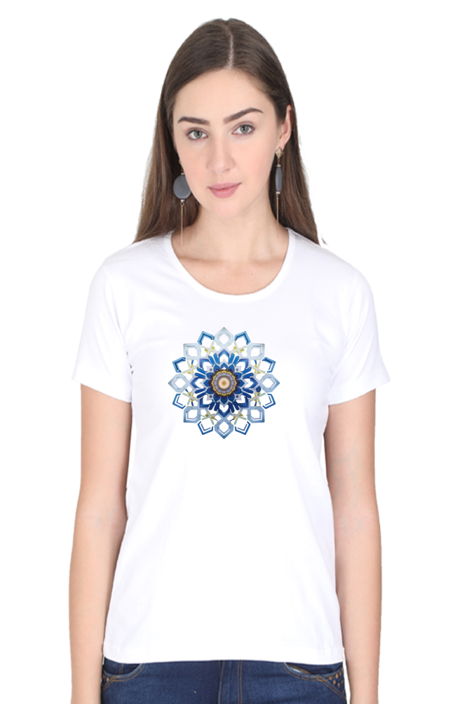 Mandala Print Half Sleeve Women T-shirt