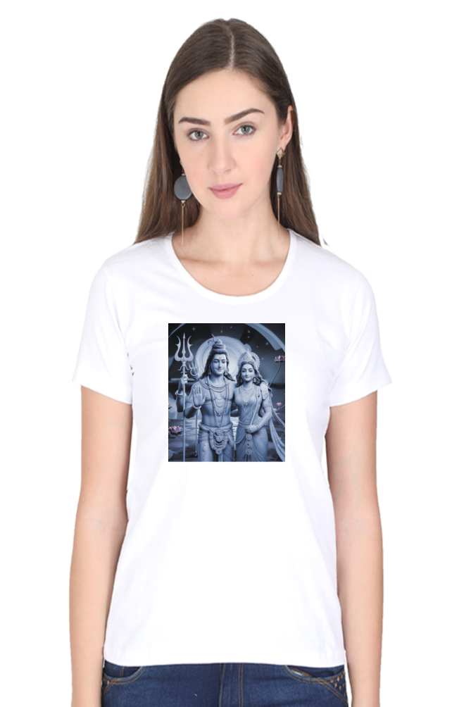 Gauri Shankar 3D Print Half Sleeve T-Shirt for Women
