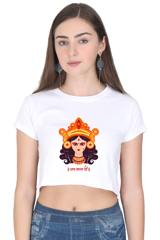 Durga Maa Printed Crop Top