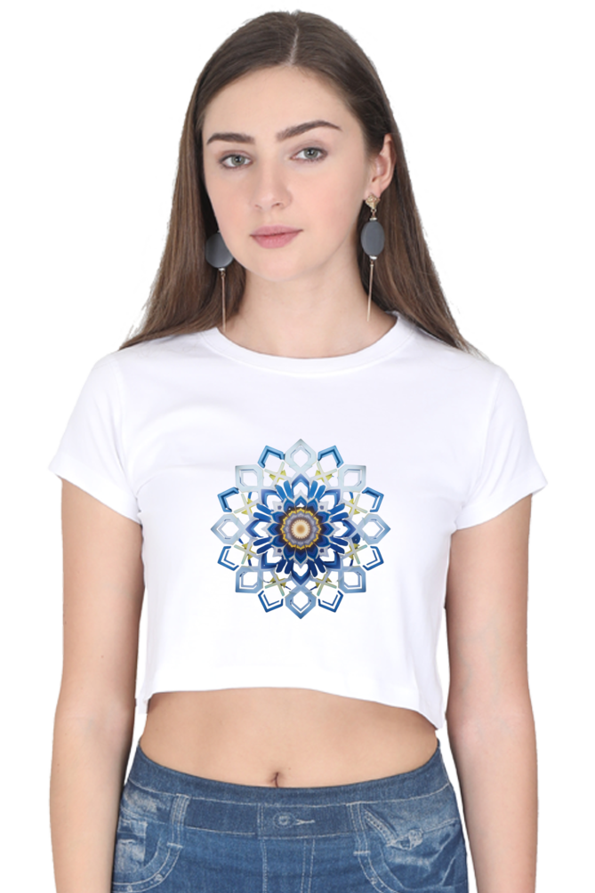 Mandala 3D Print Crop Top