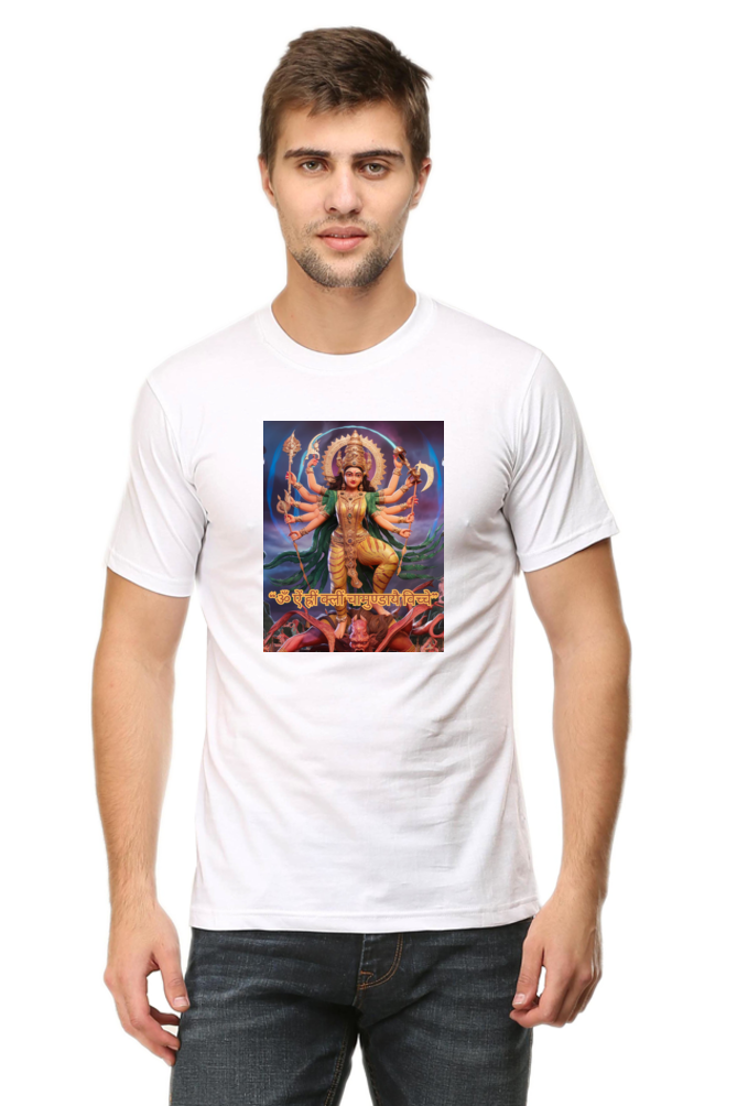 Durga Maa in Kaali Swaroop Printed Half Sleeve T-Shirt for Men