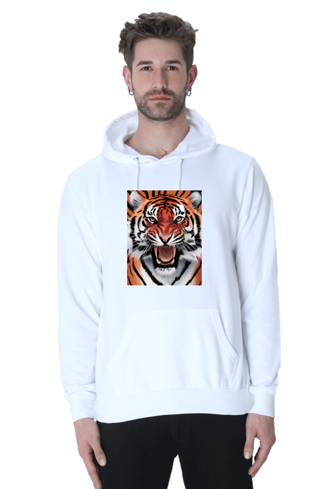 Spiritual Animal Tiger Print Hooded Sweatshirt for Men