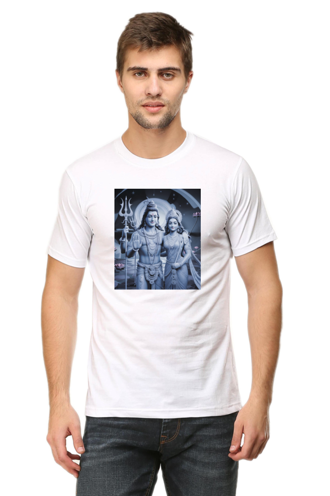 Gauri Shankar 3D Design Printed Half Sleeve T-shirt for Men