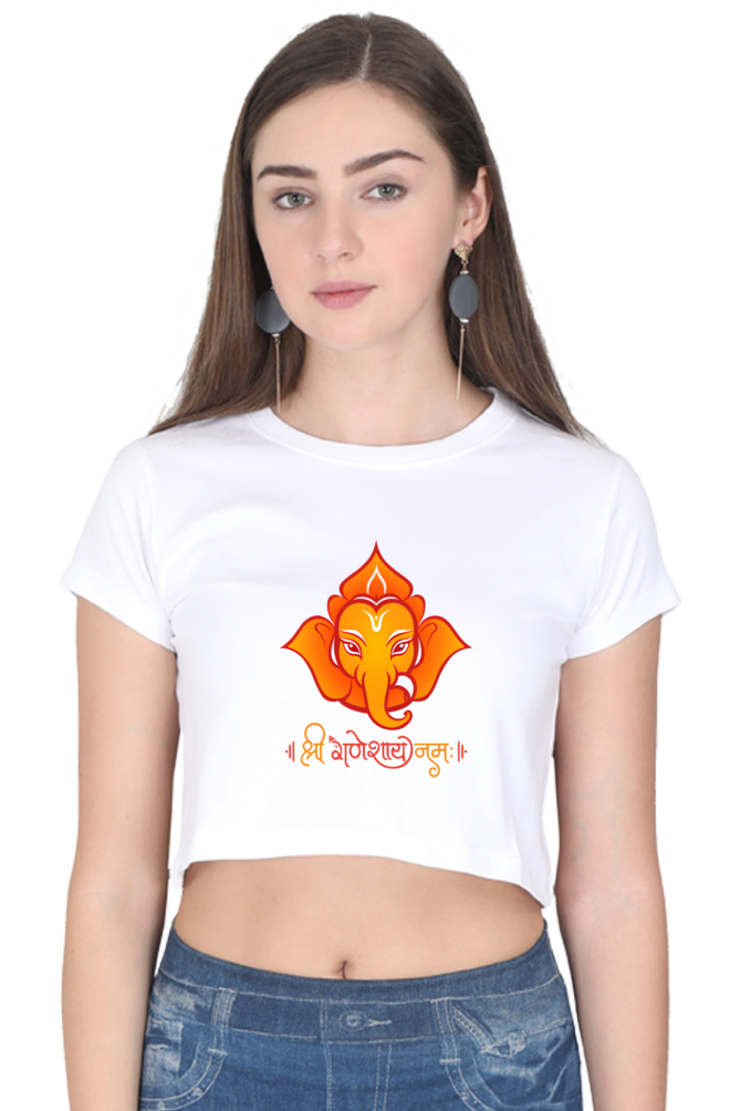 Shree Ganesha Print Crop Top