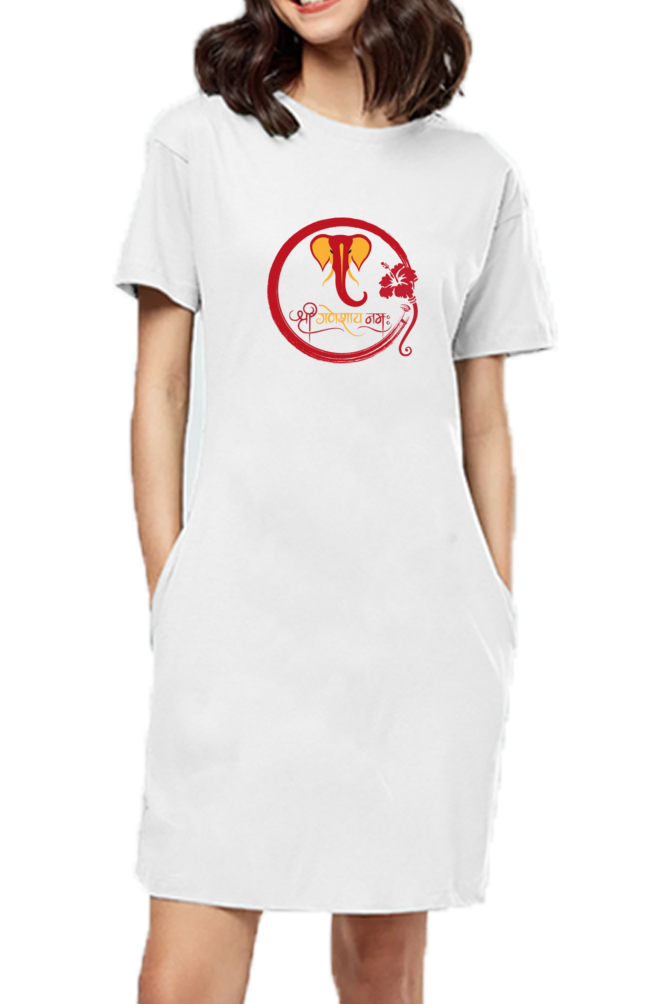 श्री गणेशाय नमः Print T-shirt Dress