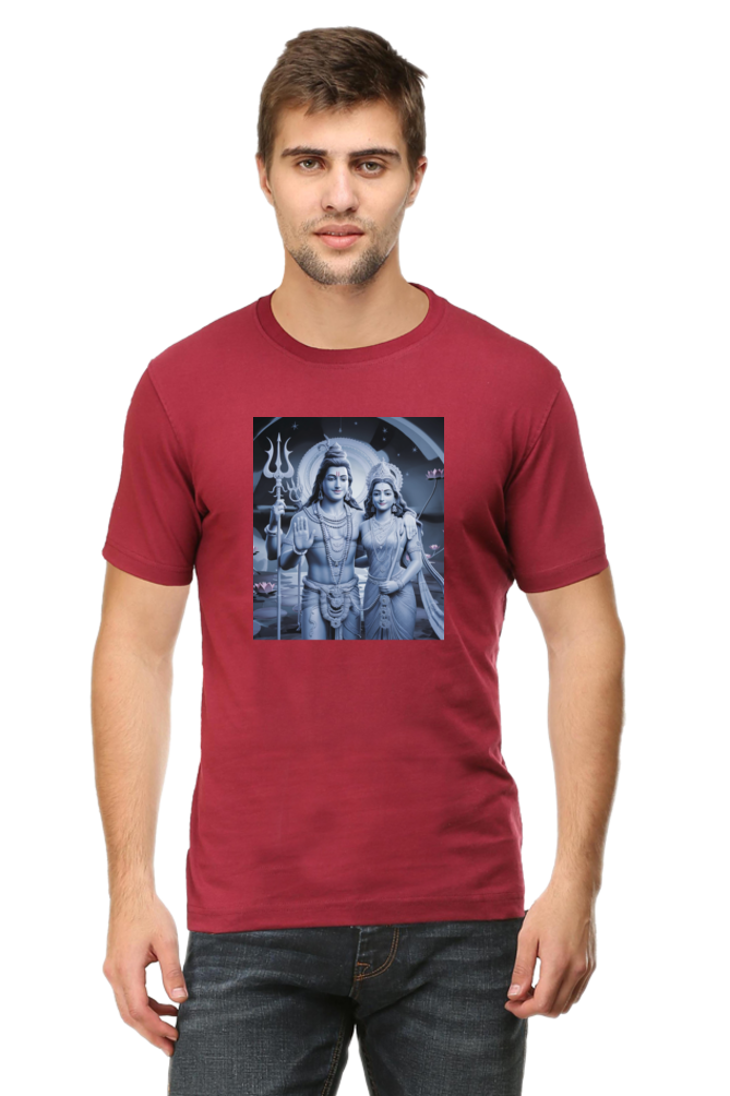 Gauri Shankar 3D Design Printed Half Sleeve T-shirt for Men