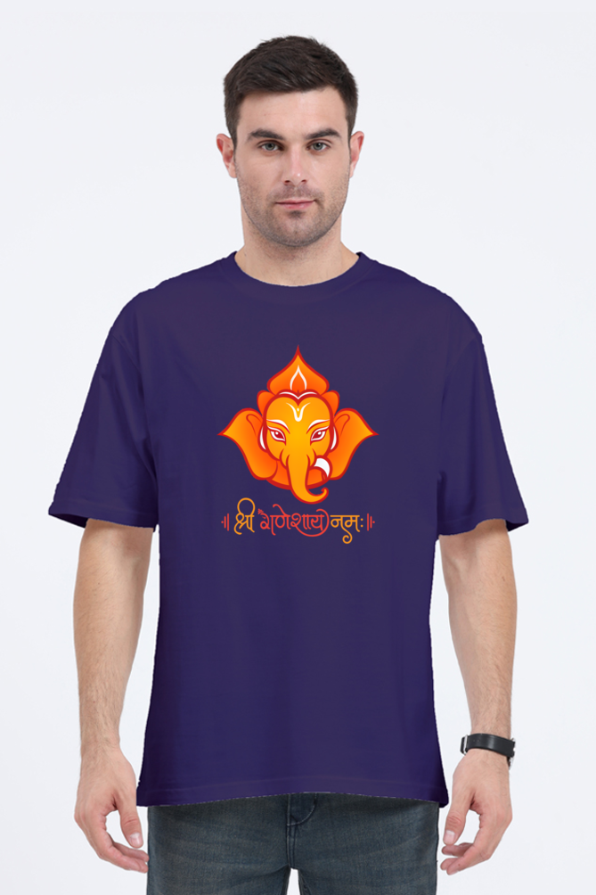 Shree Ganesha Half Sleeve Oversized T-shirt for Men
