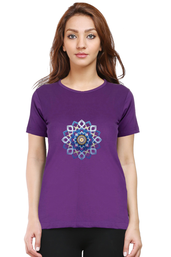Mandala Print Half Sleeve Women T-shirt
