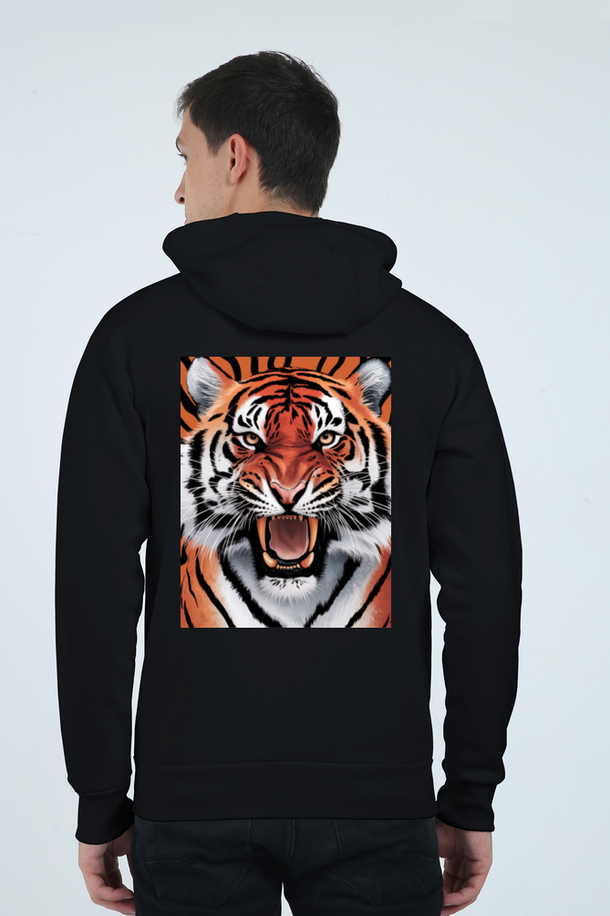 Spiritual Animal Tiger Print Heavyweight Zipper Hoodie for Men