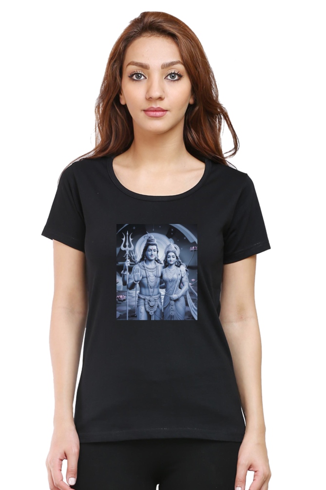 Gauri Shankar 3D Print Half Sleeve T-Shirt for Women
