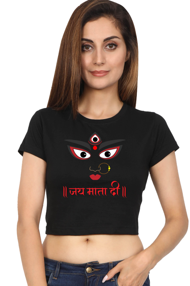 Durga Maa Printed Crop Top