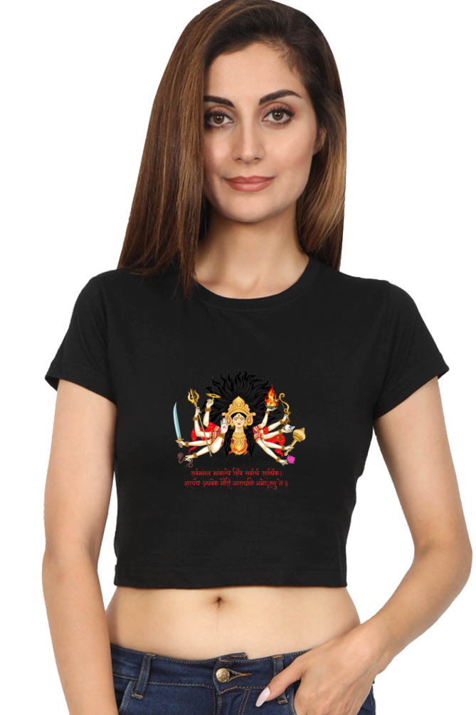 Durga Maa Printed Crop Top