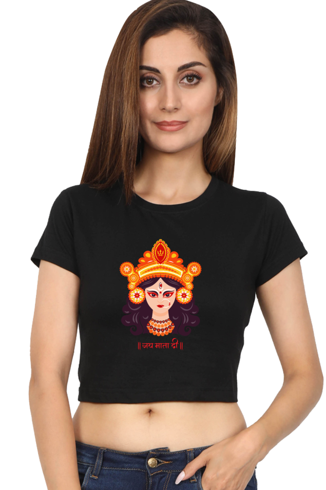 Durga Maa Printed Crop Top