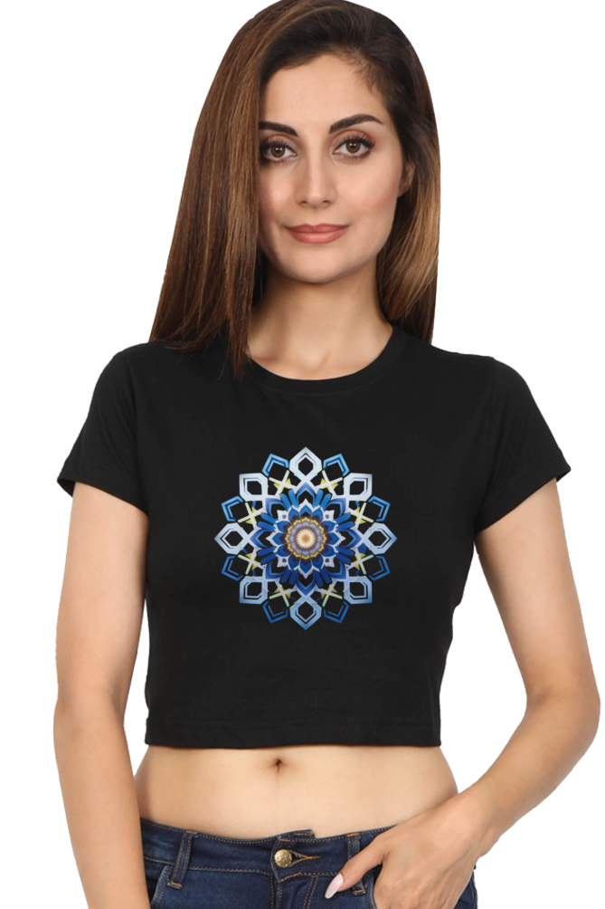 Mandala 3D Print Crop Top