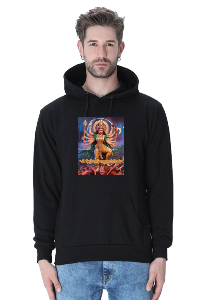 Durga Maa in Kaali Swaroop Printed Hooded SweatShirt for Men