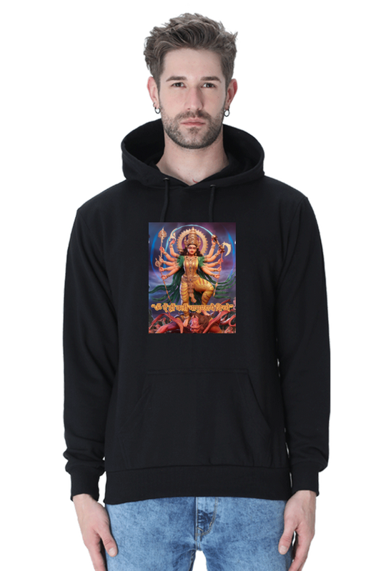 Durga Maa in Kaali Swaroop Printed Hooded SweatShirt for Men