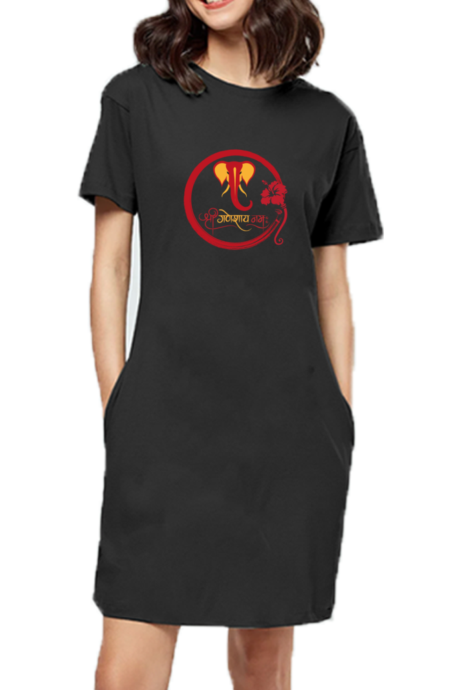 श्री गणेशाय नमः Print T-shirt Dress