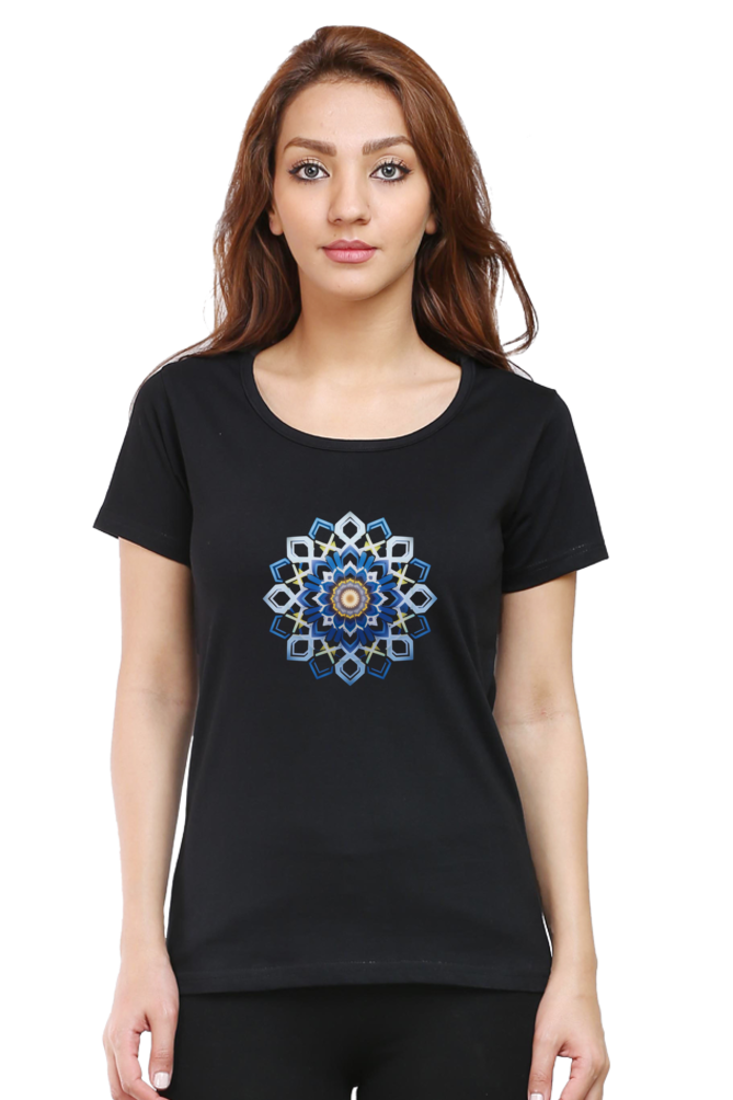 Mandala Print Half Sleeve Women T-shirt