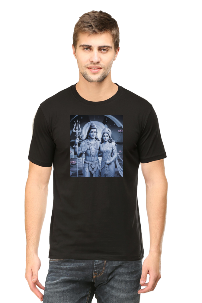 Gauri Shankar 3D Design Printed Half Sleeve T-shirt for Men