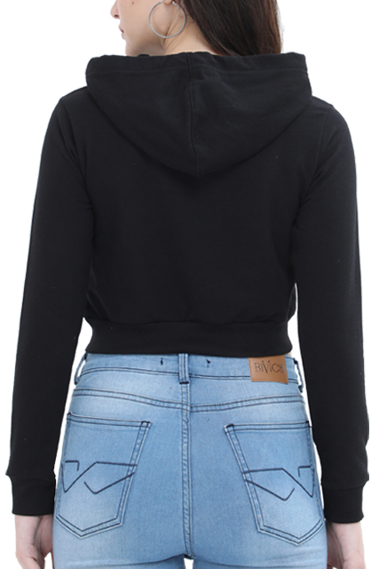 Mahalakshmi 3D Print Crop Hoodie for Women