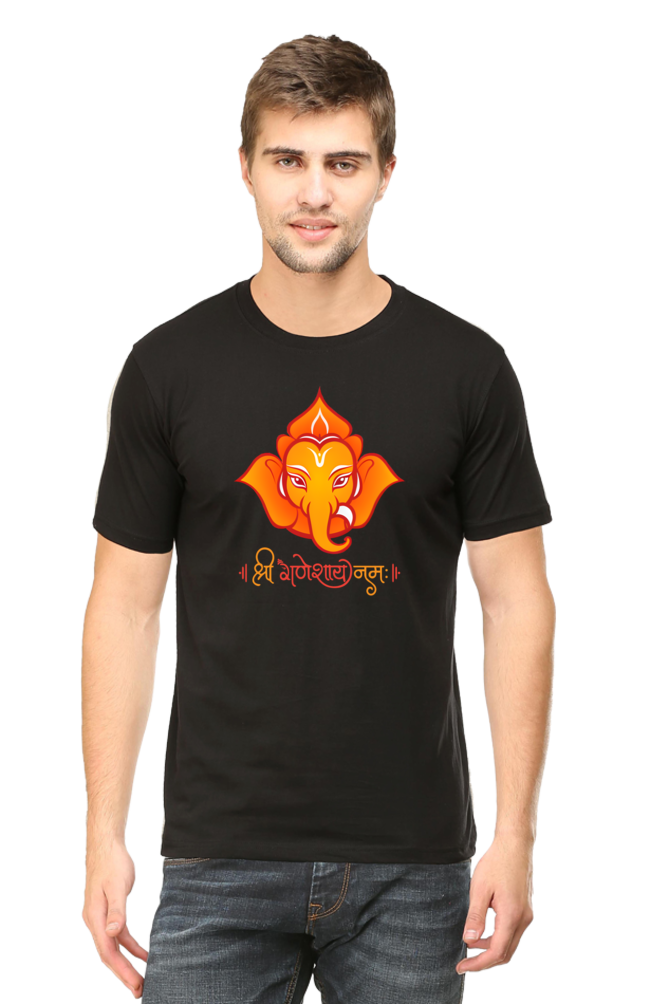 श्री गणेशाय नमः Printed Half Sleeve Classic T-Shirt for Men